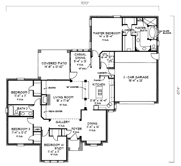 Architectural House Design - European Floor Plan - Main Floor Plan #410-238