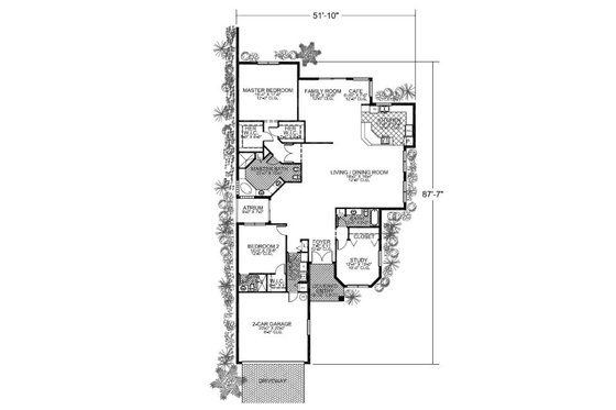 Floor Plan - Main Floor for Mediterranean House Plan #420-211 - 3 bed, 3 bath