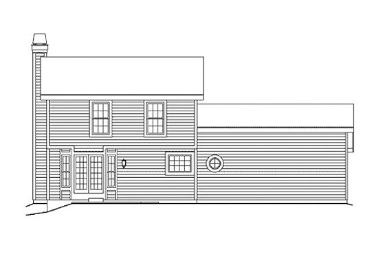 Exterior - Rear Elevation for Traditional House Plan #57-328 - 3 bed, 2.5 bath
