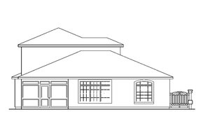 Exterior - Rear Elevation for Mediterranean House Plan #124-230 - 4 bed, 3.5 bath
