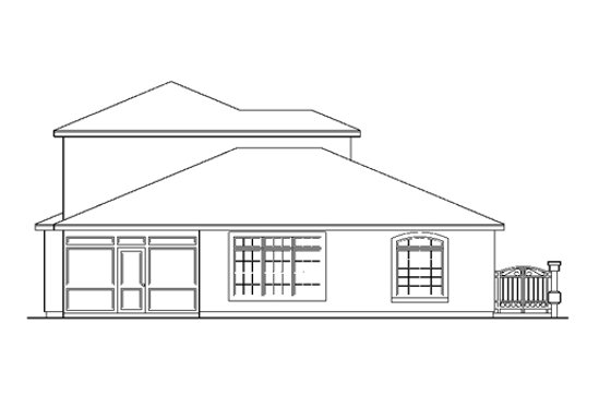 Exterior - Rear Elevation for Mediterranean House Plan #124-230 - 4 bed, 3.5 bath