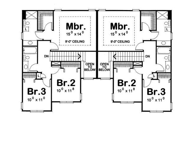 Dream House Plan - Traditional Floor Plan - Upper Floor Plan #20-2064