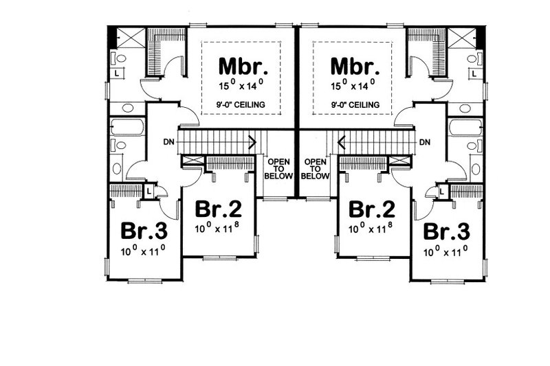 Dream House Plan - Floor Plan - Upper Floor for Traditional House Plan #20-2064 - 3 bed, 2.5 bath