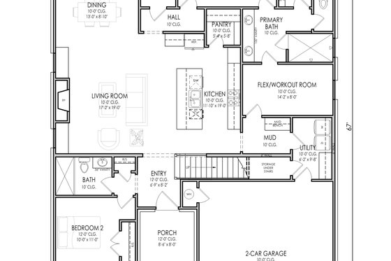 Floor Plan - Main Floor for Traditional House Plan #1119-3 - 4 bed, 3 bath