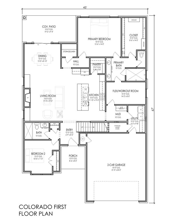 House Blueprint - Traditional Floor Plan - Main Floor Plan #1119-3
