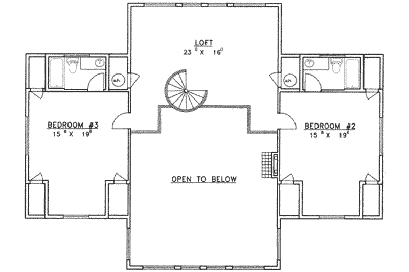 Home Plan - Floor Plan - Upper Floor for European House Plan #117-214 - 3 bed, 4 bath
