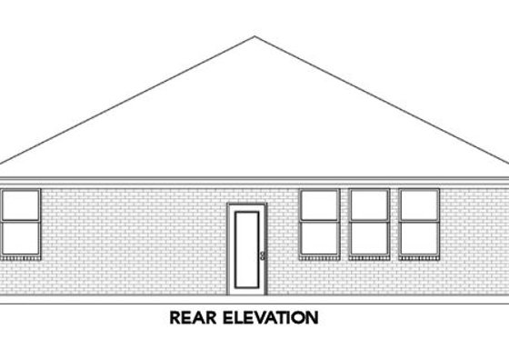 Exterior - Rear Elevation for Traditional House Plan #84-471 - 3 bed, 2 bath
