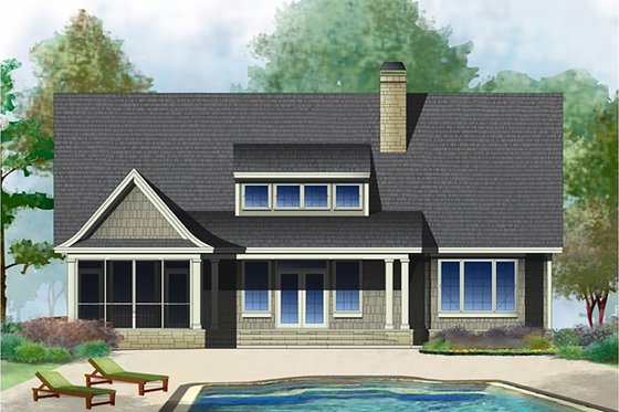 Exterior - Rear Elevation for Cottage House Plan #929-23 - 4 bed, 4 bath