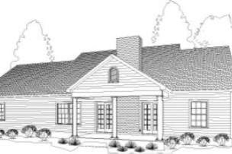 House Blueprint - Exterior - Rear Elevation for Cottage House Plan #406-123 - 3 bed, 2 bath