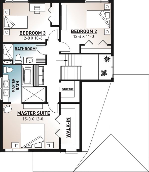 Home Plan - Contemporary Floor Plan - Upper Floor Plan #23-2706