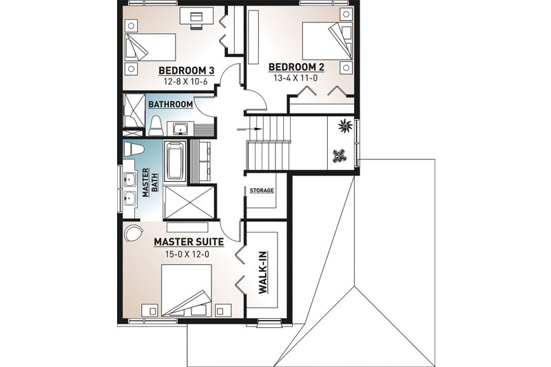 Dream House Plan - Floor Plan - Upper Floor for Contemporary House Plan #23-2706 - 3 bed, 2.5 bath