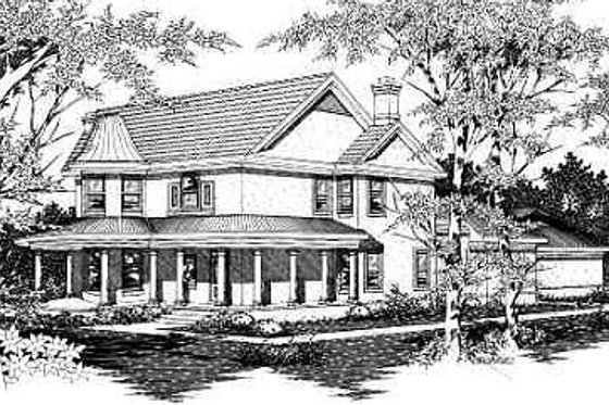 Exterior - Front Elevation for Traditional House Plan #329-283 - 3 bed, 3 bath
