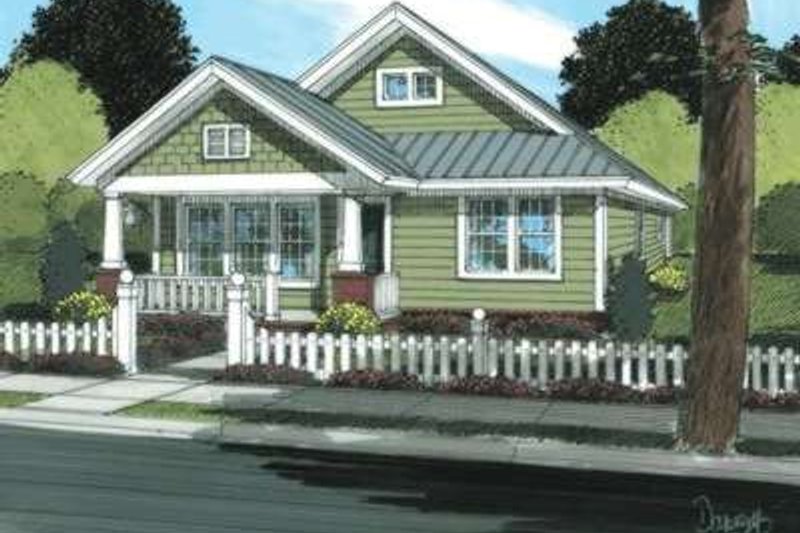 Architectural House Design - Craftsman Exterior - Front Elevation Plan #20-1879