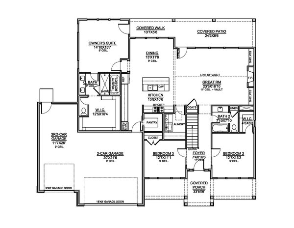 Home Plan - Farmhouse Floor Plan - Main Floor Plan #1073-54