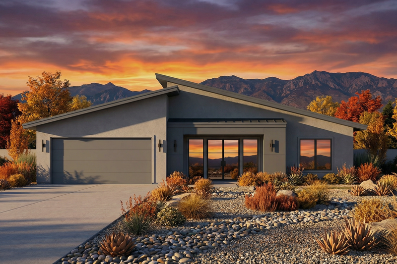 Home Plan - Exterior - Front Elevation 3 for Modern House Plan #1096-179 - 3 bed, 2 bath