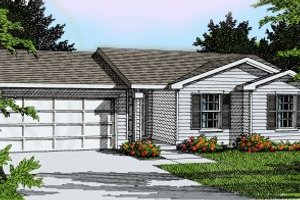 Ranch Exterior - Front Elevation Plan #92-106
