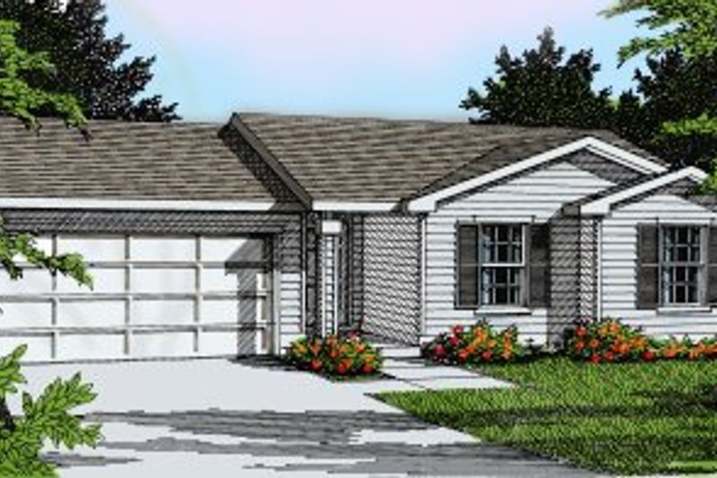 House Blueprint - Ranch Exterior - Front Elevation Plan #92-106