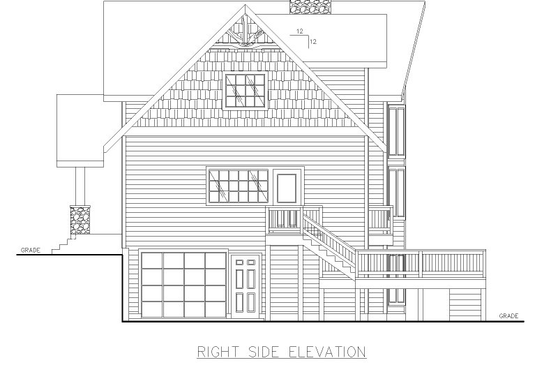 House Blueprint - Exterior - Other Elevation 1 for Craftsman House Plan #117-1099 - 3 bed, 4.5 bath