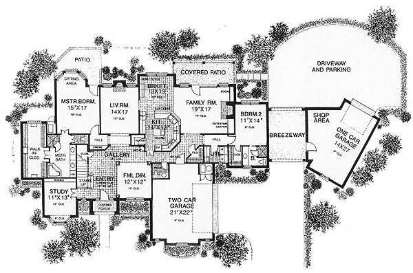 House Blueprint - European Floor Plan - Main Floor Plan #310-628