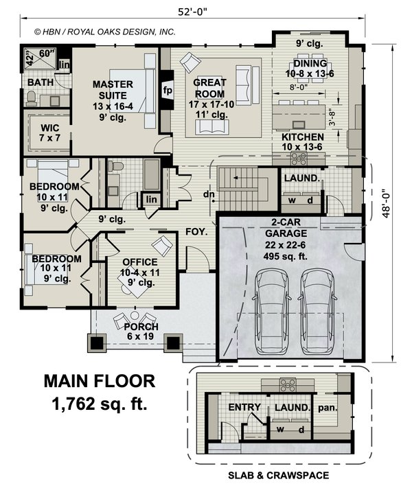 House Blueprint - Traditional Floor Plan - Main Floor Plan #51-1180