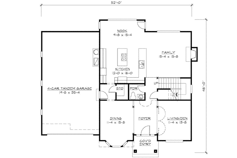 Dream House Plan - Floor Plan - Main Floor for Traditional House Plan #132-137 - 4 bed, 2.5 bath