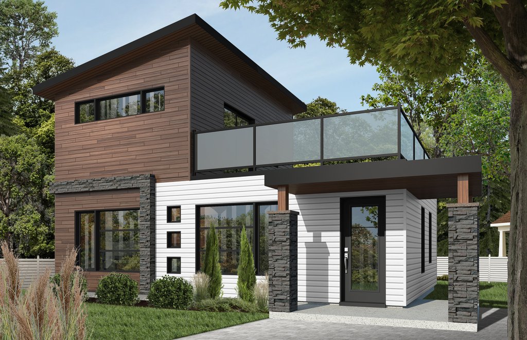 Contemporary Style House Plan - 2 Beds 2 Baths 924 Sq/Ft Plan #23-2297