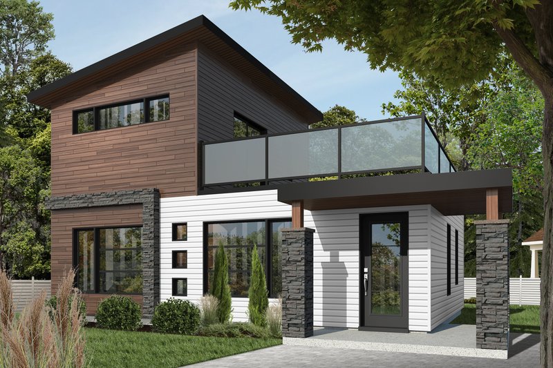 House Plan Design - Contemporary Exterior - Front Elevation Plan #23-2297