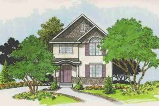 Exterior - Front Elevation for Cottage House Plan #308-126 - 3 bed, 2.5 bath