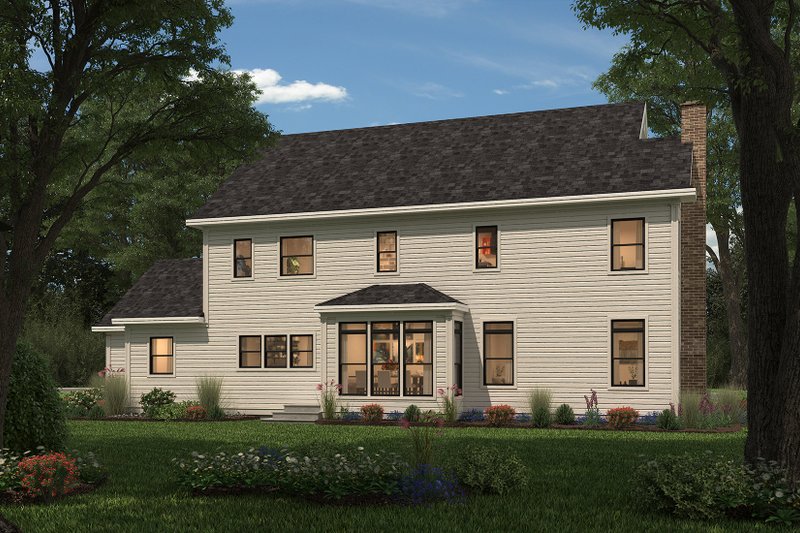 Architectural House Design - Exterior - Rear Elevation 1 for Farmhouse House Plan #497-67 - 3 bed, 2.5 bath