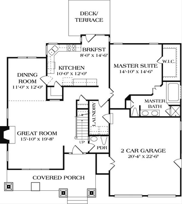 Architectural House Design - Craftsman Floor Plan - Main Floor Plan #453-10