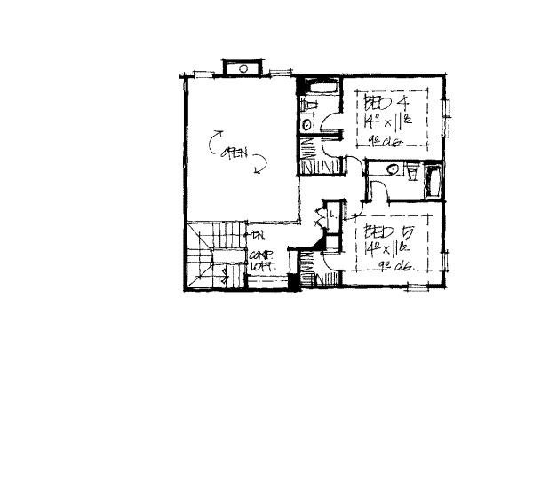 Home Plan - Country Floor Plan - Upper Floor Plan #20-247