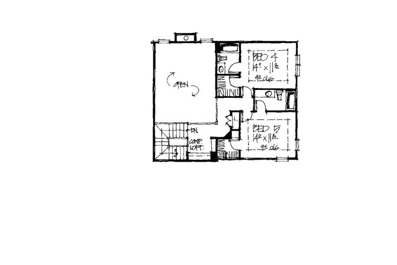 Home Plan - Floor Plan - Upper Floor for Country House Plan #20-247 - 4 bed, 4 bath