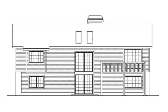 Exterior - Rear Elevation for Ranch House Plan #57-138 - 4 bed, 2.5 bath