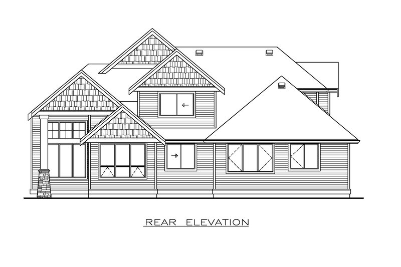 Home Plan - Exterior - Rear Elevation for Craftsman House Plan #1100-187 - 4 bed, 2.5 bath