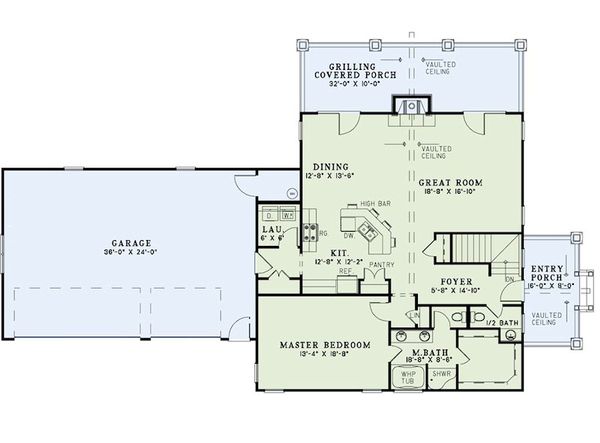 Craftsman Floor Plan - Main Floor Plan #17-2399