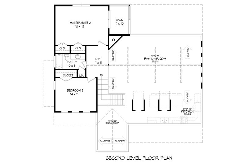 House Blueprint - Floor Plan - Upper Floor for Traditional House Plan #932-513 - 3 bed, 2.5 bath