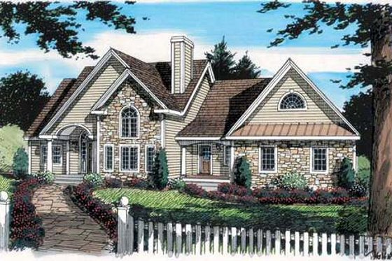 Exterior - Front Elevation for Country House Plan #312-621 - 3 bed, 2.5 bath