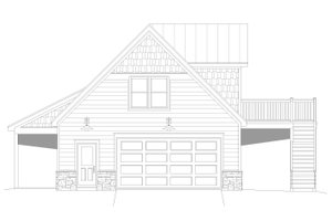 Exterior - Front Elevation 3 for Cabin House Plan #932-768 - 1 bed, 1 bath
