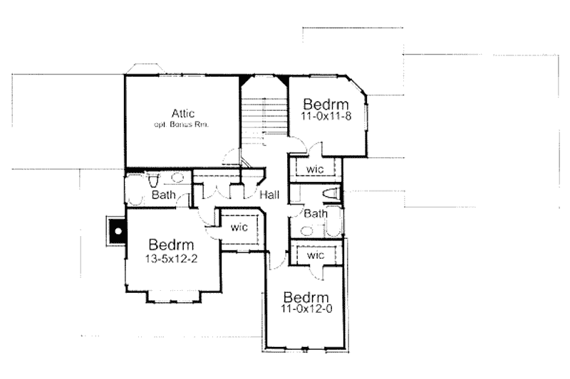 Home Plan - Floor Plan - Upper Floor for Farmhouse House Plan #120-122 - 4 bed, 4 bath