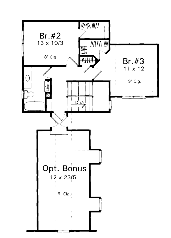 European Floor Plan - Upper Floor Plan #41-152