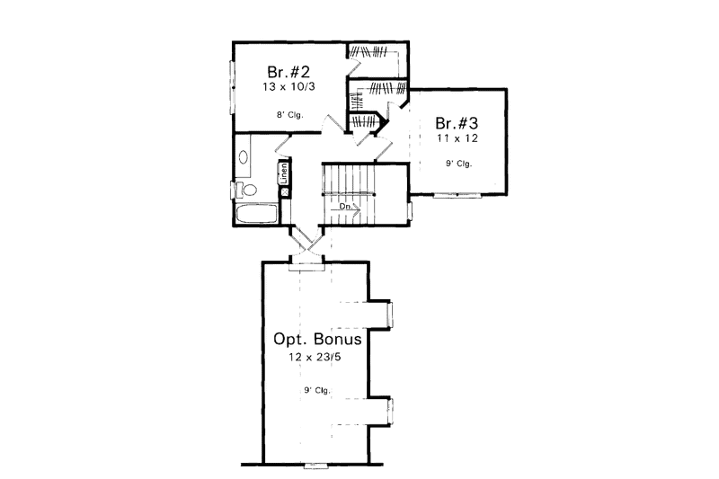 Home Plan - Floor Plan - Upper Floor for European House Plan #41-152 - 3 bed, 2.5 bath
