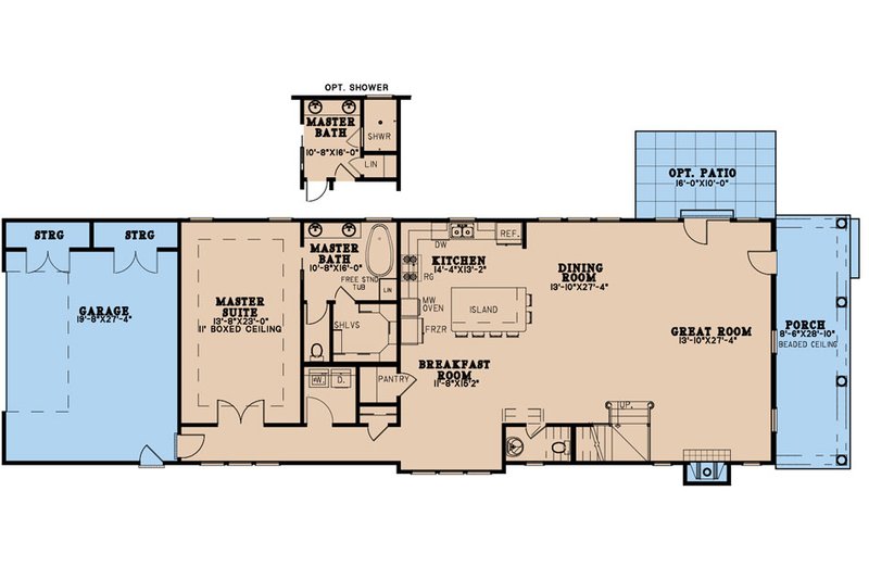 Architectural House Design - Floor Plan - Main Floor for Colonial House Plan #923-236 - 3 bed, 2 bath
