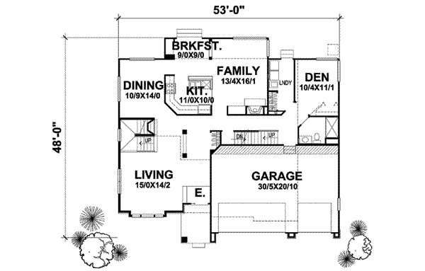 European Floor Plan - Main Floor Plan #50-291