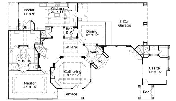 European Floor Plan - Main Floor Plan #411-172