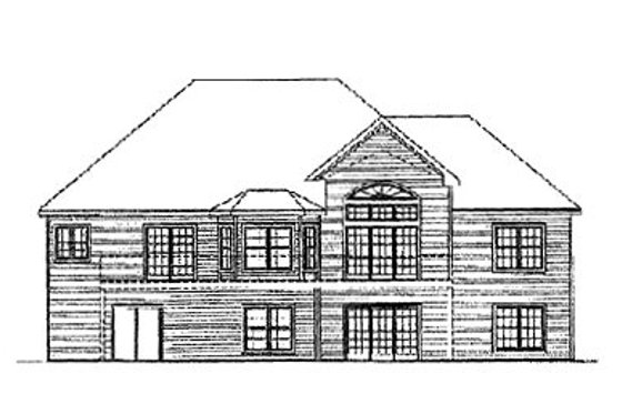 Exterior - Rear Elevation for European House Plan #31-111 - 3 bed, 2 bath
