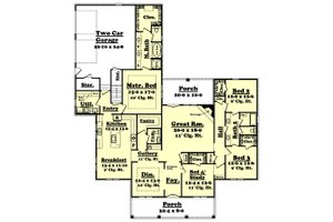 Southern Style House Plan - 4 Beds 2.5 Baths 2800 Sq/Ft Plan #430-36 ...