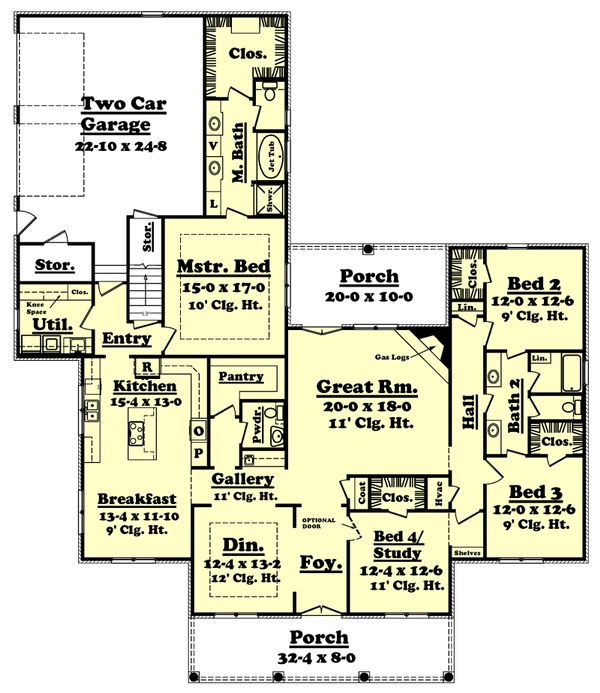 Dream House Plan - 2800 square foot Southern home