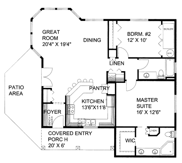 Architectural House Design - Bungalow Floor Plan - Main Floor Plan #117-691