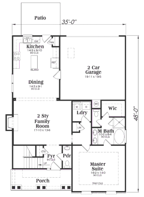 Dream House Plan - Country Floor Plan - Main Floor Plan #419-183