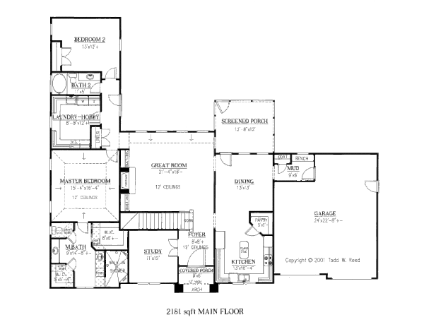 Country Floor Plan - Main Floor Plan #437-43